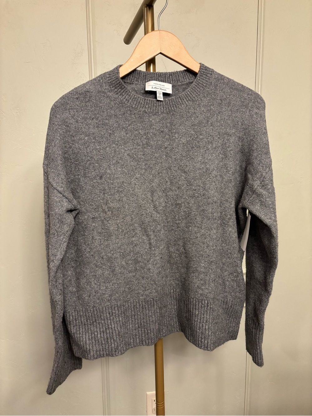 Paris Atelier Gray Crewneck Sweater Cotton Wool Blend - Nordstrom
